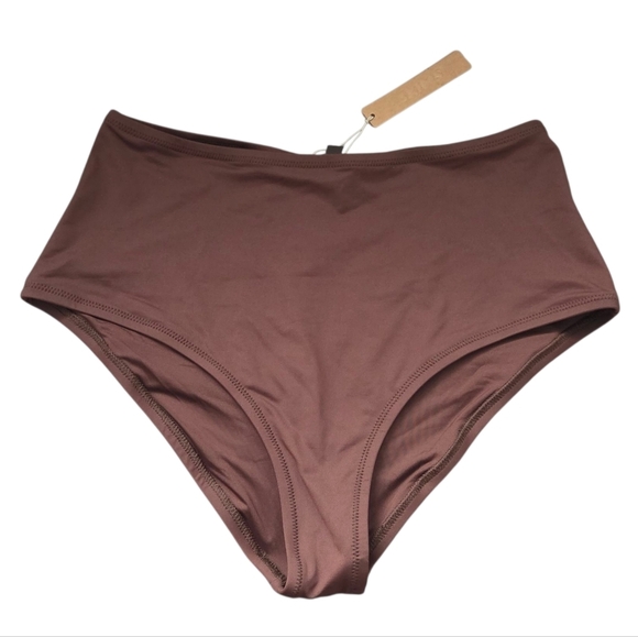 SKIMS RECYCLED SWIM FULL BRIEF BIKINI BOTTOM PANTY SWIMWEAR Cocoa Brown Small - Picture 2 of 6